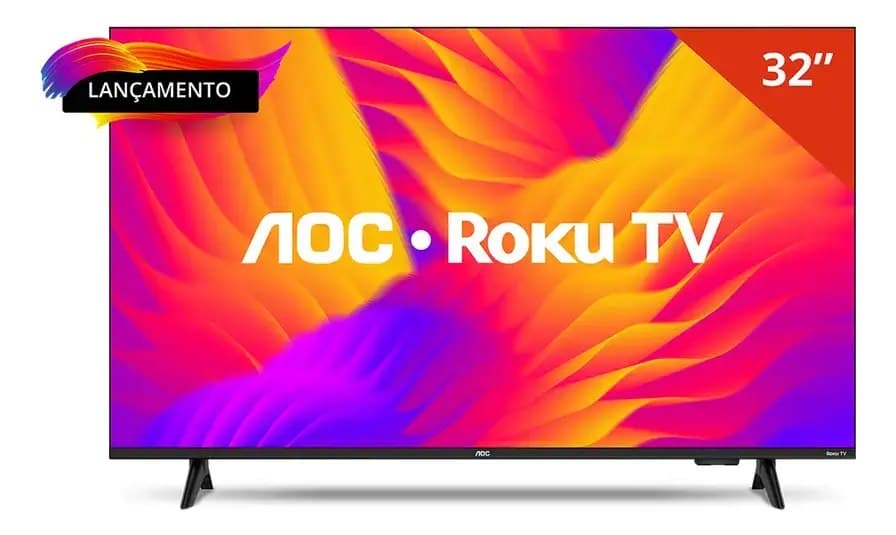 Smart TV AOC DLED 32 Wi-Fi Roku TV Quad Core 32S5155/78G